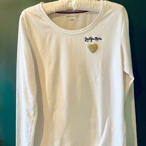 Tommy Hilfiger White Long Sleeve Shirt with silver heart